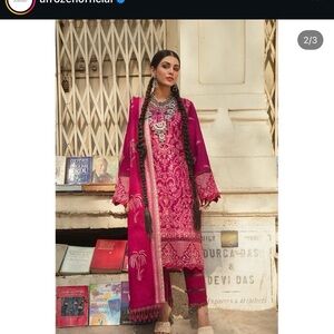 Elegant Pink Embroidered Suit